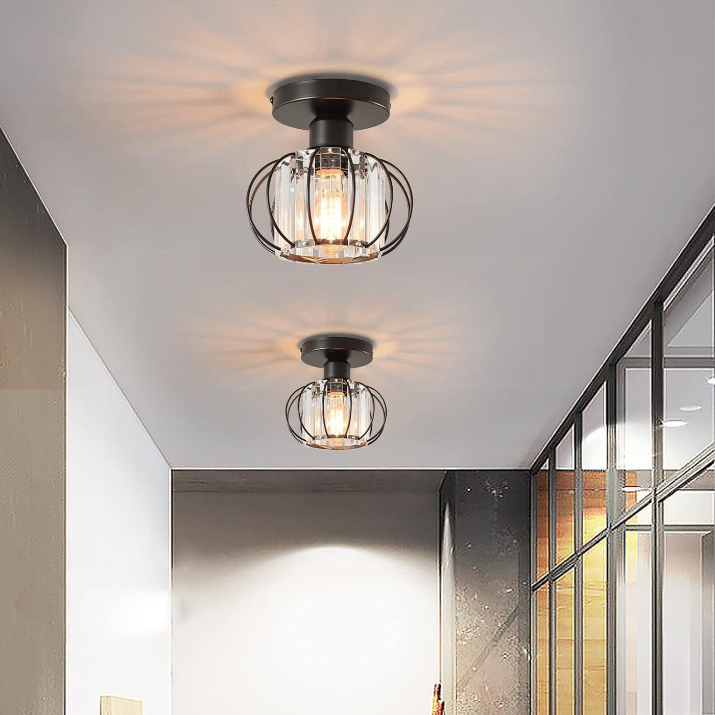 Minimalist Crystal Ceiling Light Chandeliers E27 Vintage/Retro 15x17cm - Massive Discounts