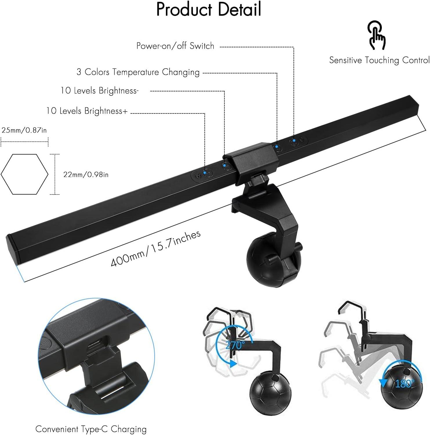 Neoglint Computer Monitor Light, e-Reading LED Desk Lamp, USB Powered - Massive Discounts
