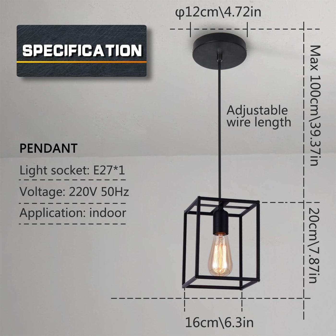 Pendant Light Vintage Retro Ceiling Lamp Industrial Black Metal Lamp - Massive Discounts