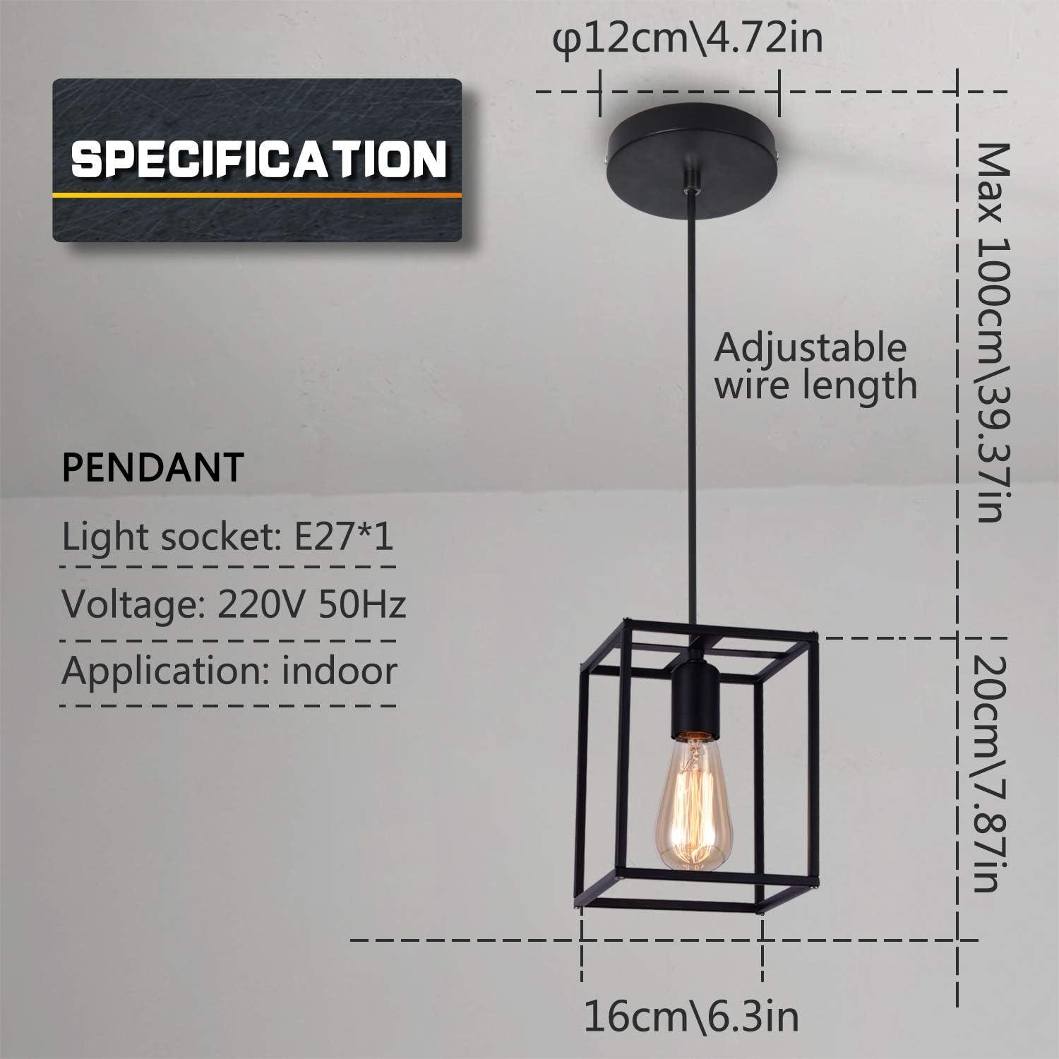 Pendant Light Vintage Retro Ceiling Lamp Industrial Black Metal Lamp - Massive Discounts