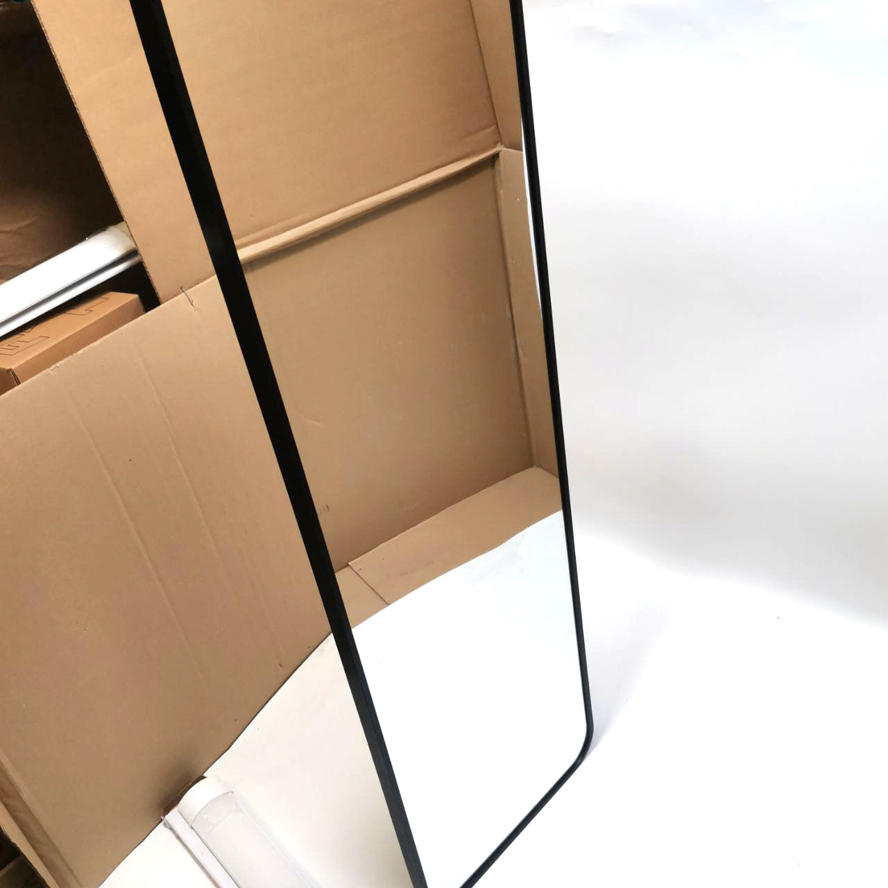 Full Length Wall Mirror 14x47in Black Aluminum Frame Large Body Mirror EXYGLO