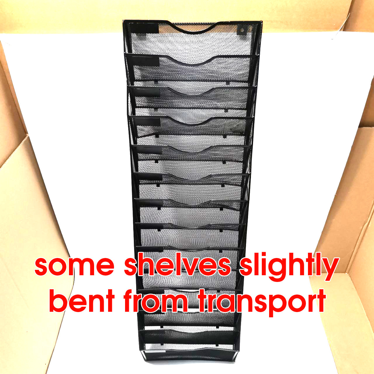 EasyPAG 14-Tier A4 Mesh Wall File Holder Organizer Rack, Mail & Magazine Storage