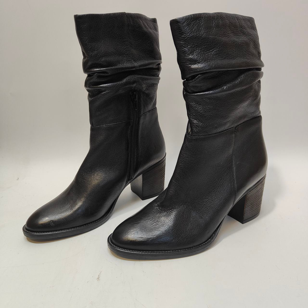 DUNE LONDON Rosa Calf Boots Leather Black Size UK 8 EU 41