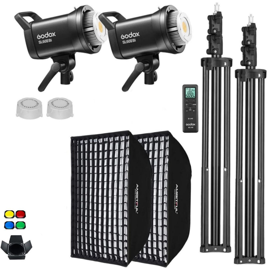 Godox SL60IIBi 75W LED Light 2800-6500K CRI96 Silent Fan Kit for Video & Photo