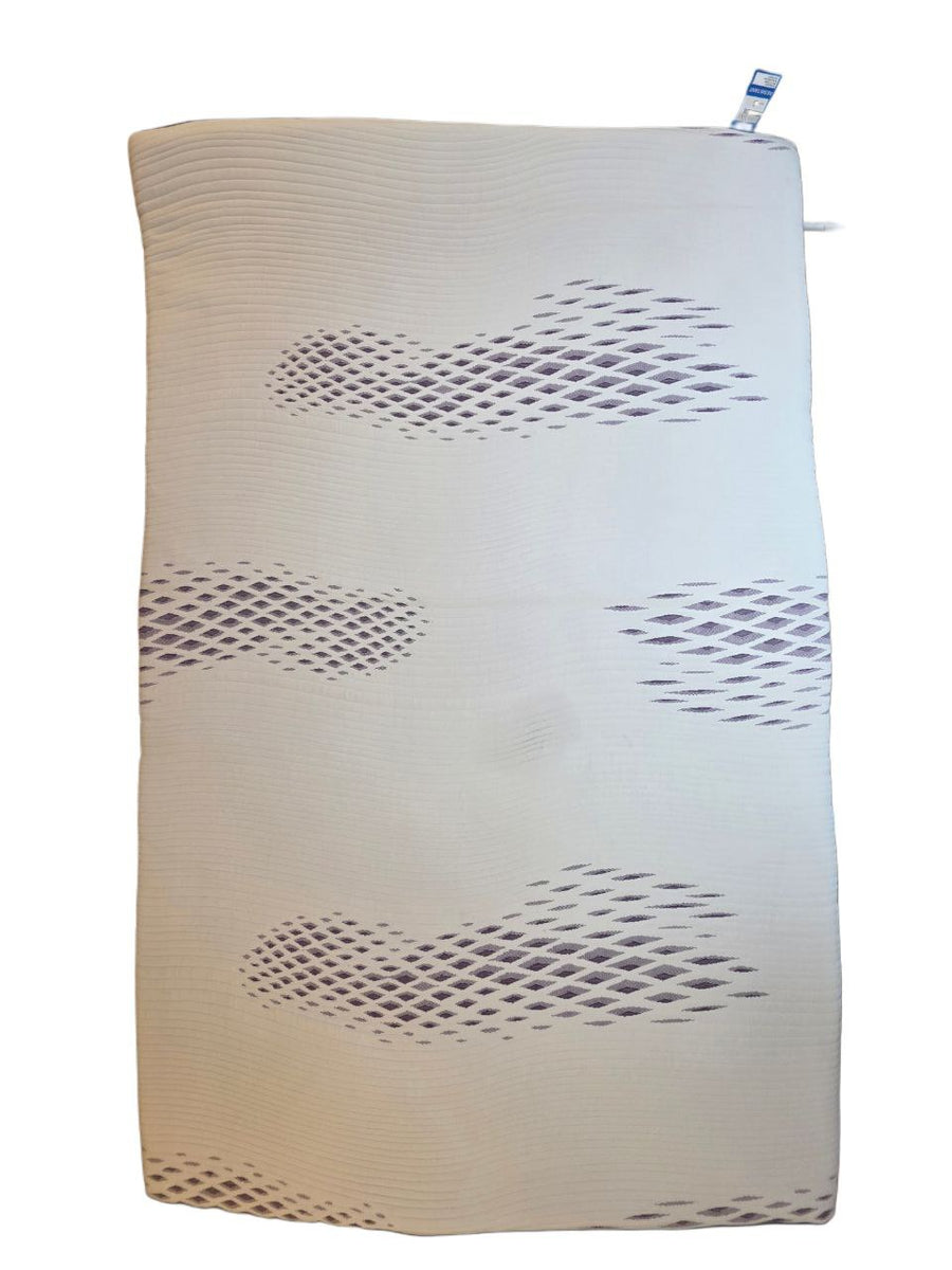 Textured pouch with zipper on a white background