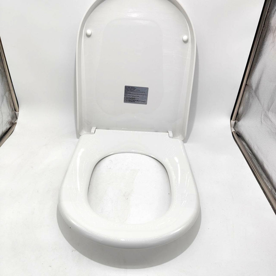 STOREMIC Toilet Seat Soft Close White D Shape Quick Release