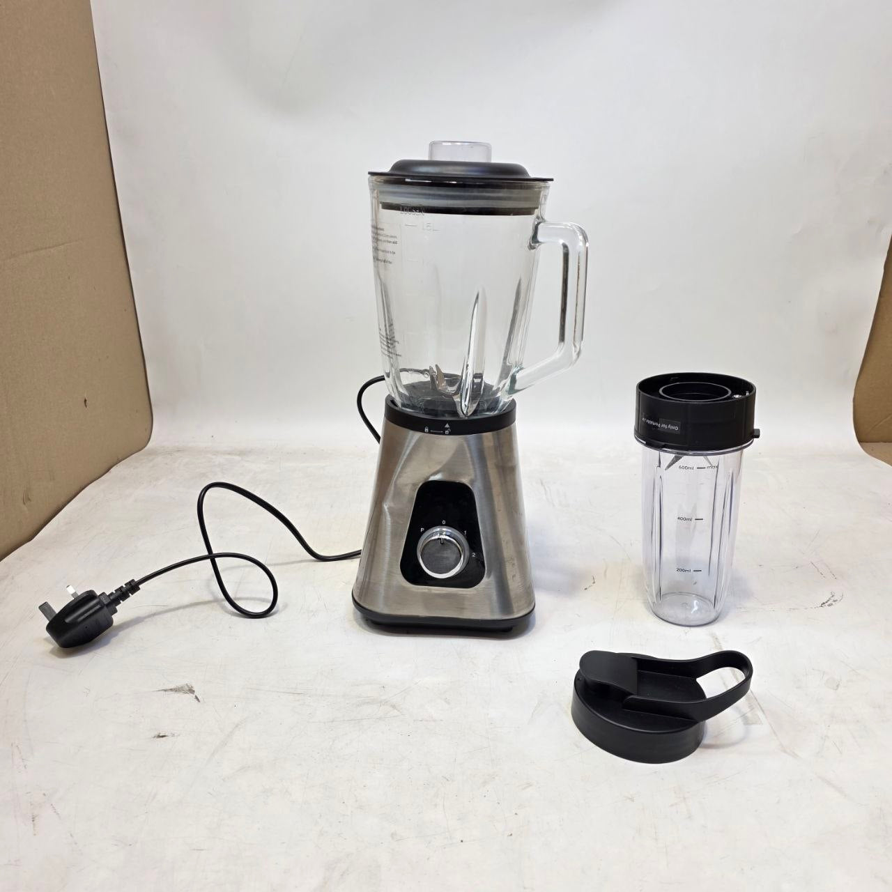 Blender with a separate container on a white background