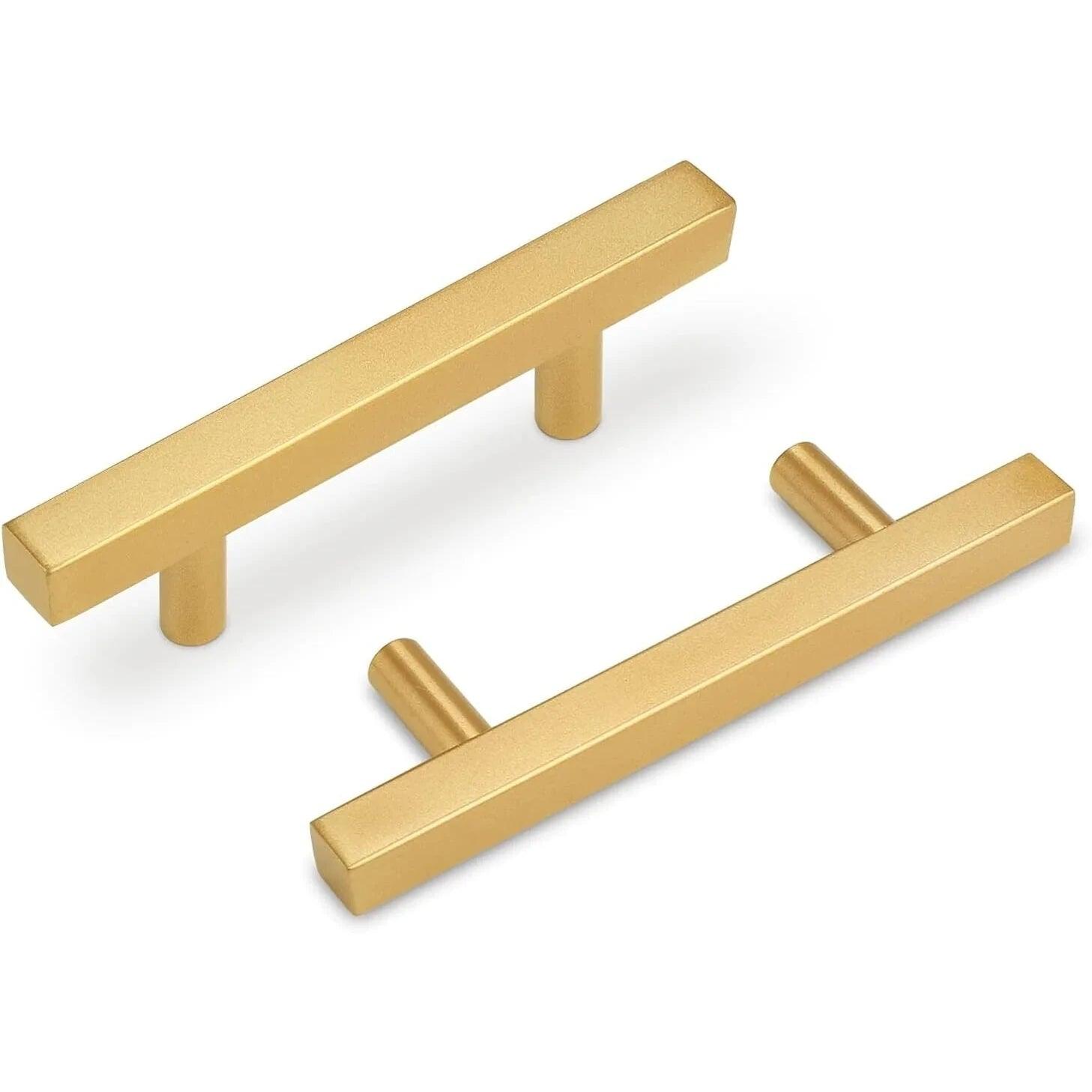 Probrico 20 Pcs Cabinet Handles 76mm Hole Centres, Matte Gold - Massive Discounts