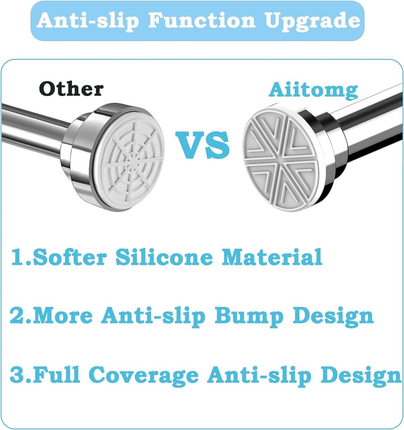 Shower Rail Extendable Adjustable Curtain Poles 50-80cm Curtain Pole - Massive Discounts