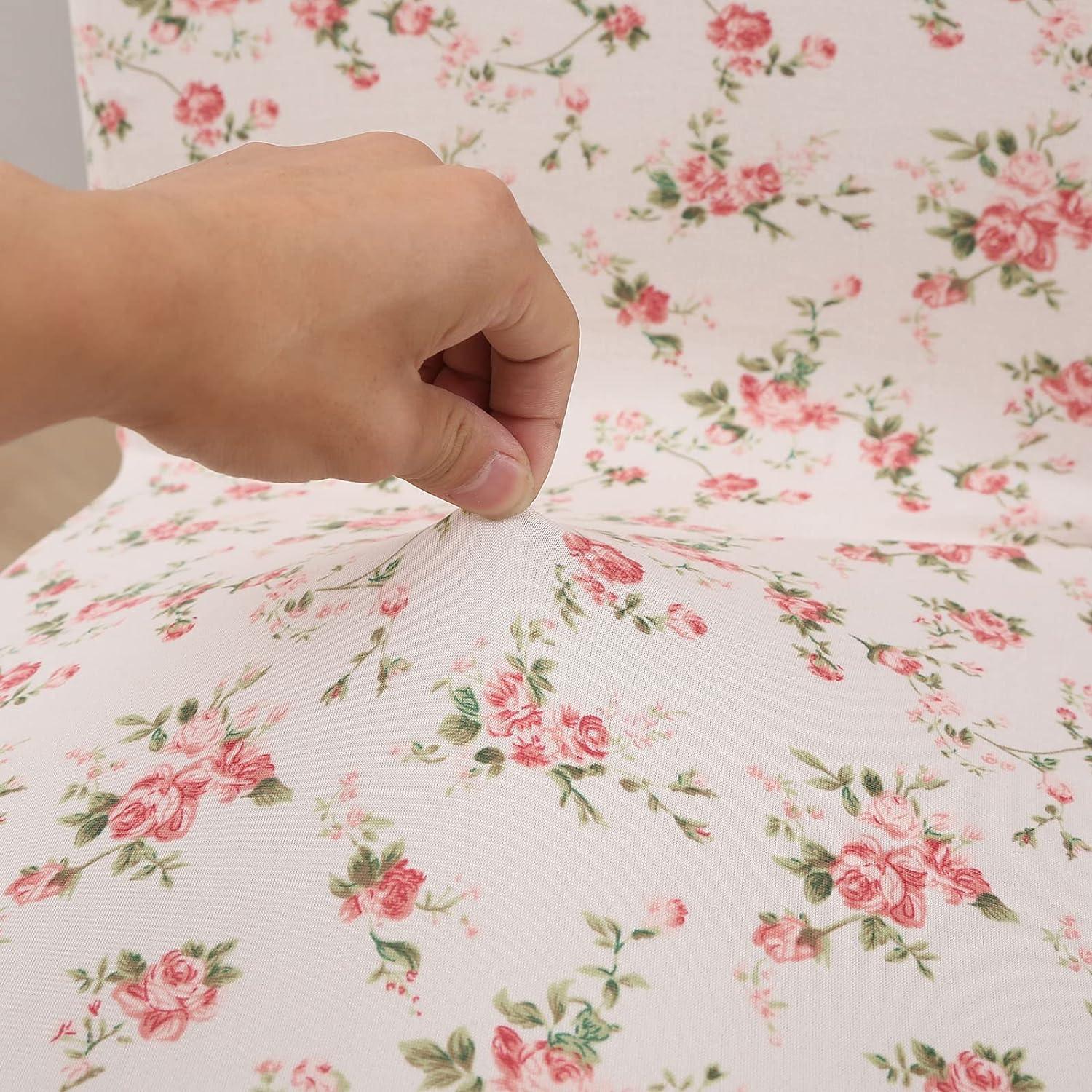 Slipcovers For Chairs 4 pack Pink Floral Seat Covers One-Size - Massive Discounts
