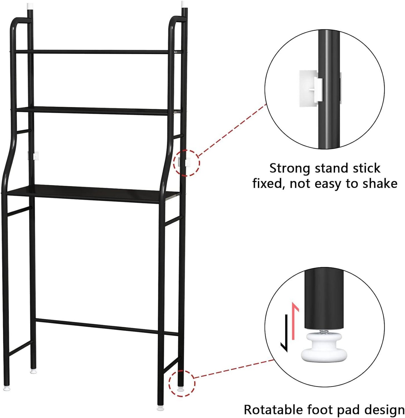 Storage Rack 3-Tier Drum Washing Machine Space-Saving Multi-Functional - Massive Discounts
