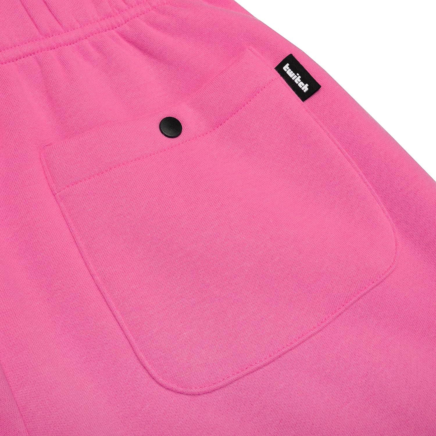 Twitch Fleece Jogger Sweatpants Bright Pink - 2XL Unisex With Pockets - Massive Discounts