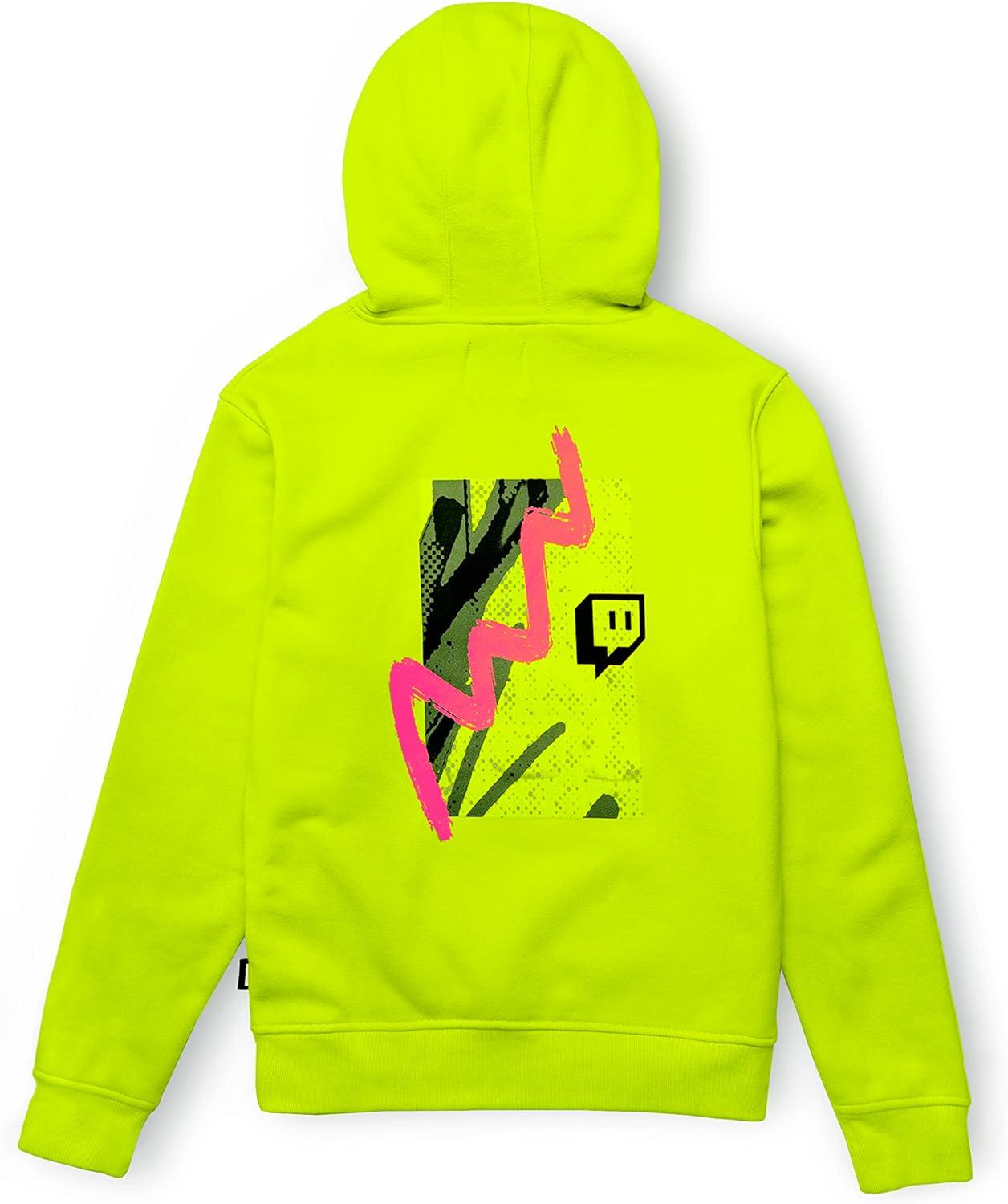 Twitch Hoodie Sweatshirt Green hooded with Print on Both Sides - Massive Discounts