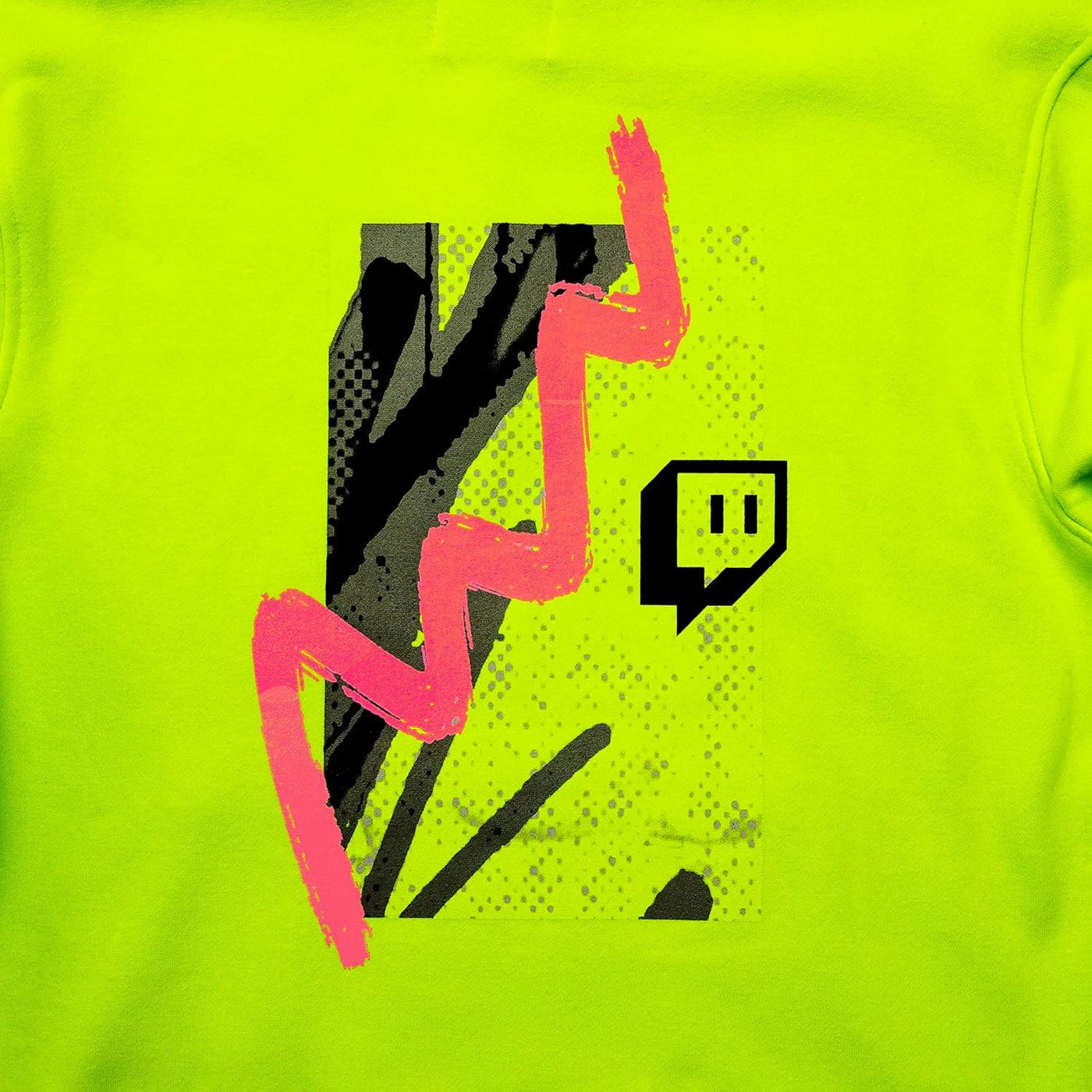 Twitch Hoodie Sweatshirt Green hooded with Print on Both Sides - Massive Discounts