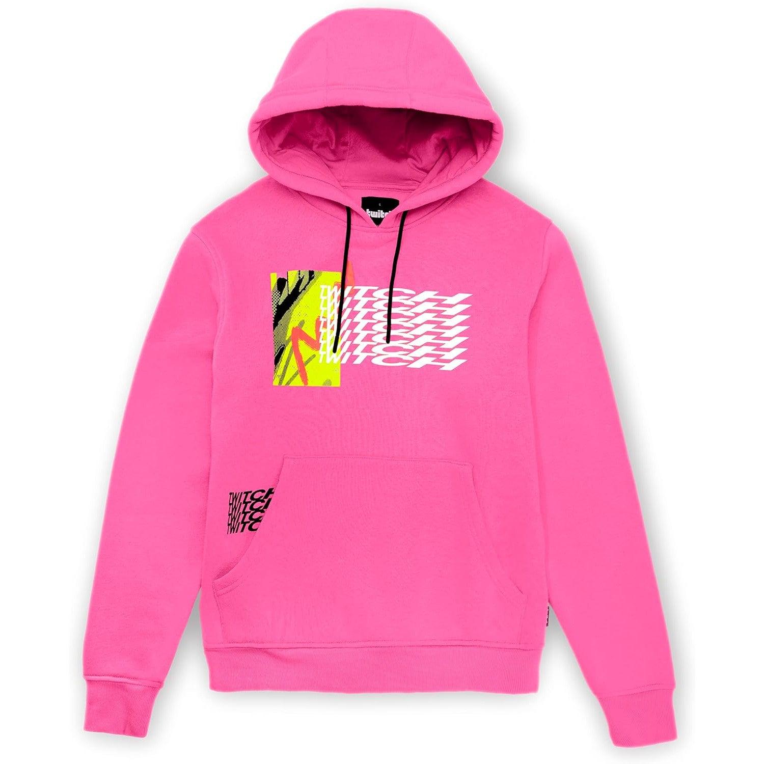 Twitch Hoodie Sweatshirt Pink hooded with Print on Both Sides - Massive Discounts