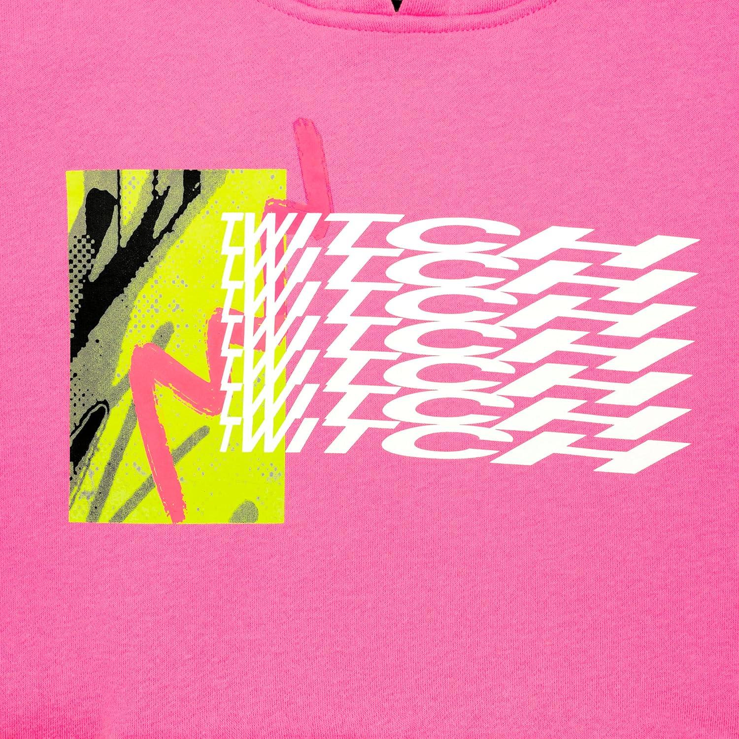 Twitch Hoodie Sweatshirt Pink hooded with Print on Both Sides - Massive Discounts