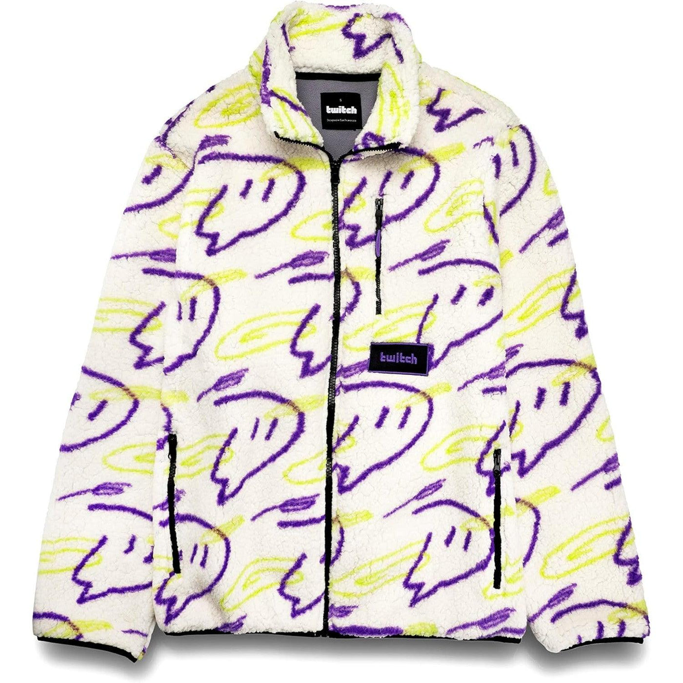 Twitch Zip Sherpa Jacket Long-Sleeve Mock Neck Full-Zip Oversize - Massive Discounts