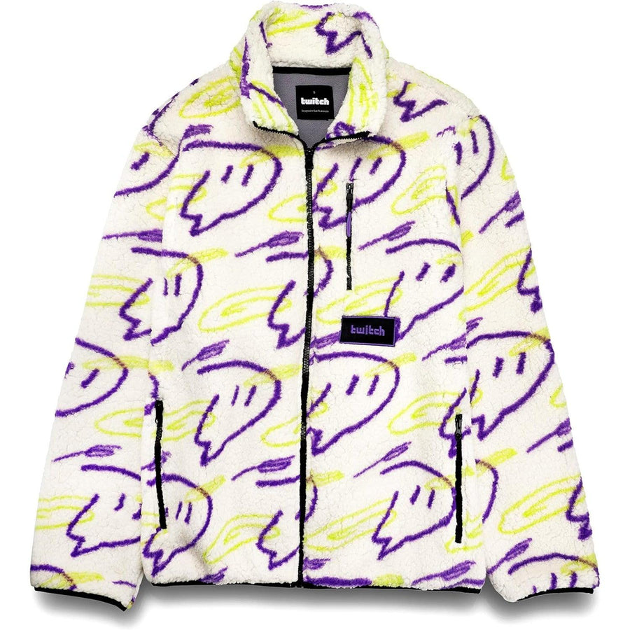 Twitch Zip Sherpa Jacket Long-Sleeve Mock Neck Full-Zip Oversize - Massive Discounts
