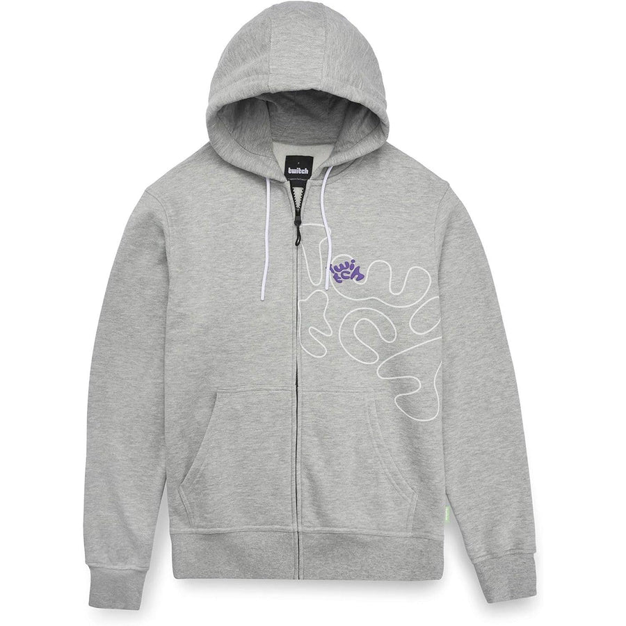 Twitch Zip Up Hoodie Gray, Full-Zip Hooded Sweatshirt, Top Hoodie - Massive Discounts