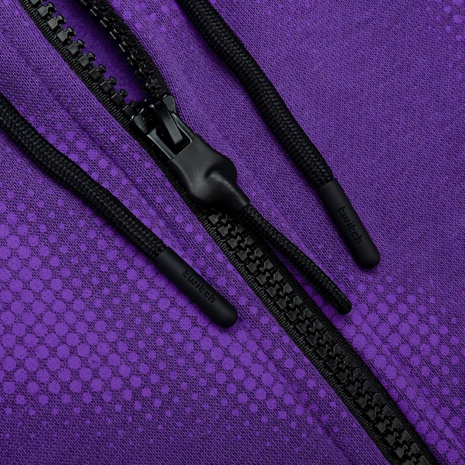 Twitch Zip Up Hoodie Purple, Full-Zip Hooded Sweatshirt, Top Hoodie XL - Massive Discounts
