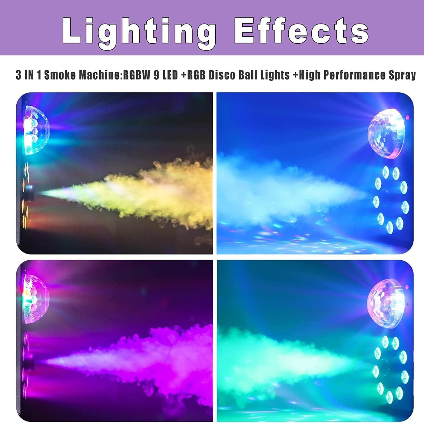 Fog Machine UKing 700W with 9 RGB LED and Disco Ball Lights - Massive Discounts