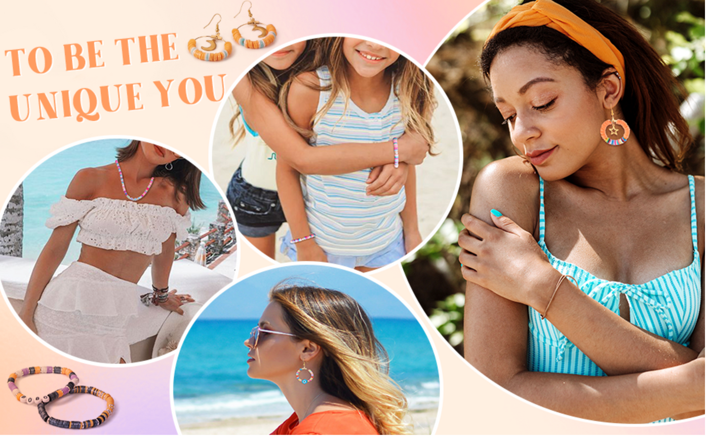 Vinyl Beads DIY Jewelry Crafts 6x1mm Heishi Polymer Clay African Disc