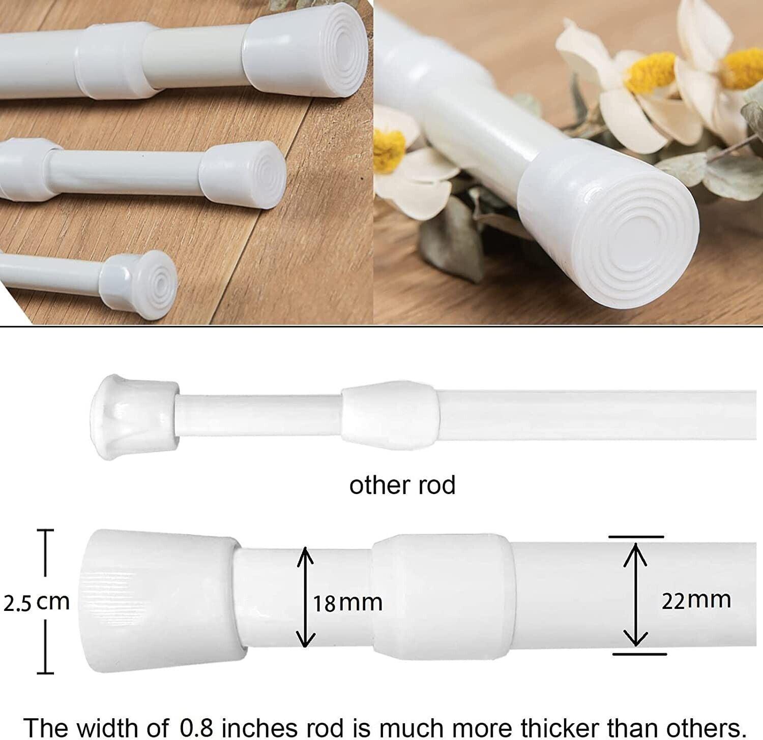 1PCS Extendable Curtain Rod for Wardrobe Tension 117-205Cm White - Massive Discounts