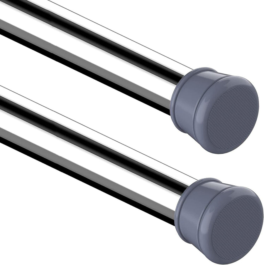 2PCS Shower Curtain Poles No Screws Extendable Curtain Poles 50-80cm Silver - Massive Discounts
