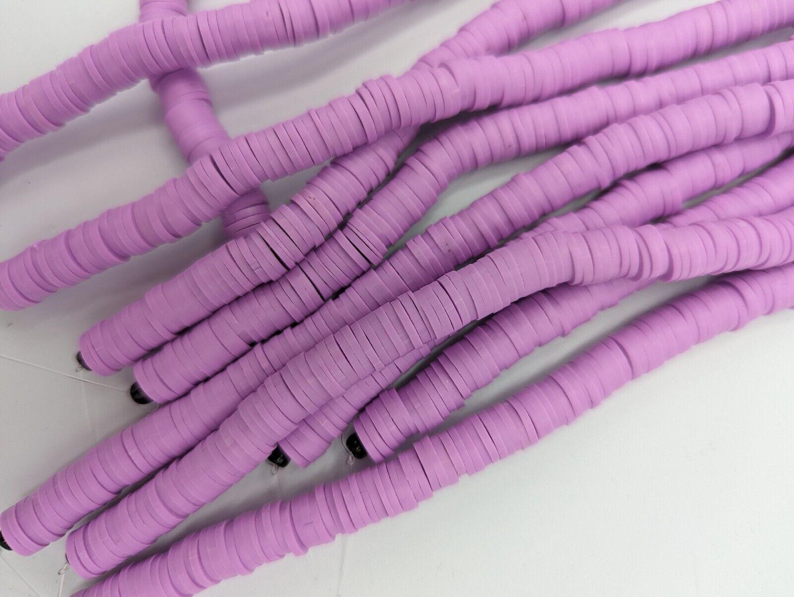 African Disc Beads Vinyl 10 Strands 6X1mm Heishi Beads Polymer Clay - Massive Discounts