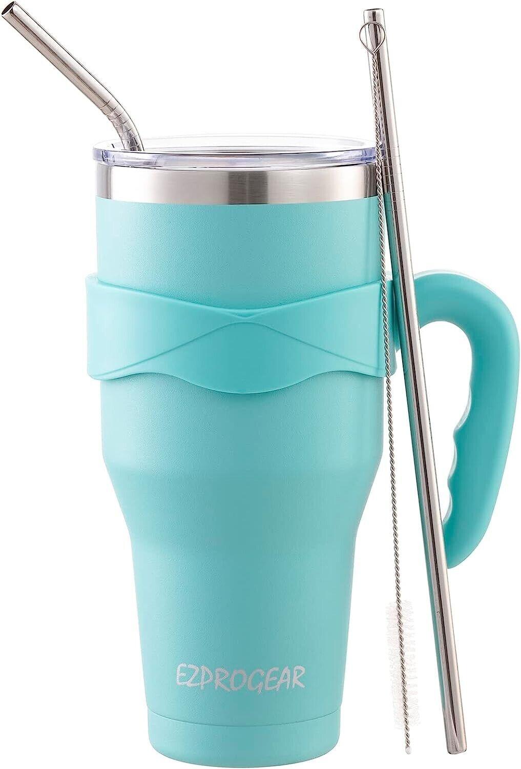 Camping Mug Vacuum Insulated with Straws and Handle 1180 ml/40 oz - Massive Discounts