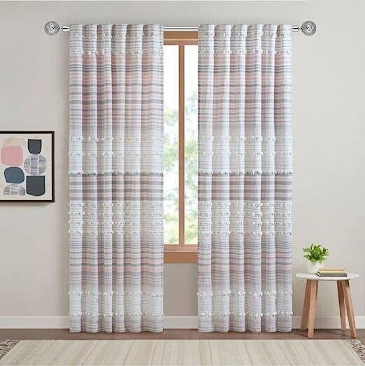Curtain Poles Mosaic ball finials Extendable Set 70 to 120cm Chrome - Massive Discounts