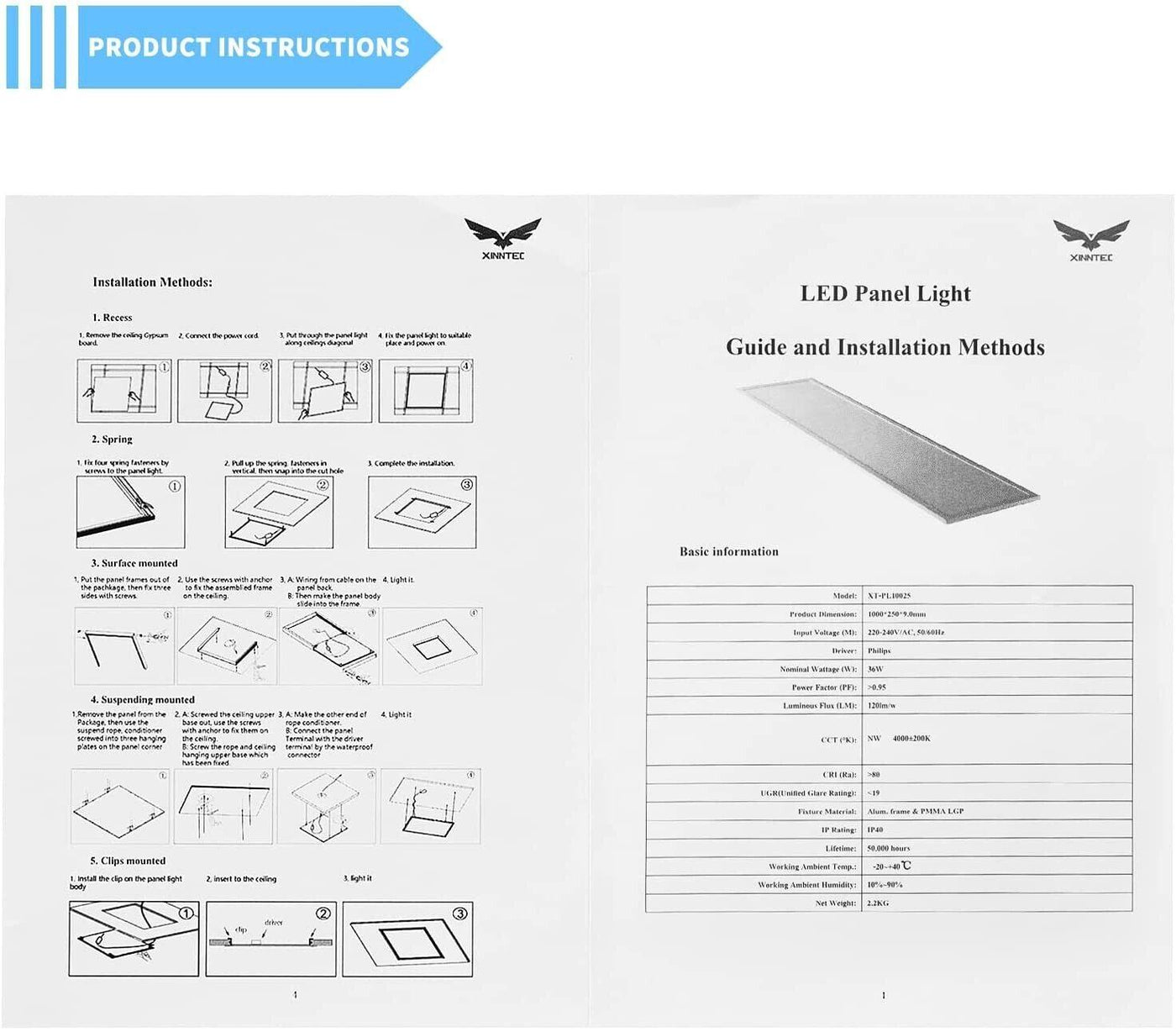 LED Panel Ceiling Light 36W 4320 Lm Warm White Studio 100x25cm - Massive Discounts