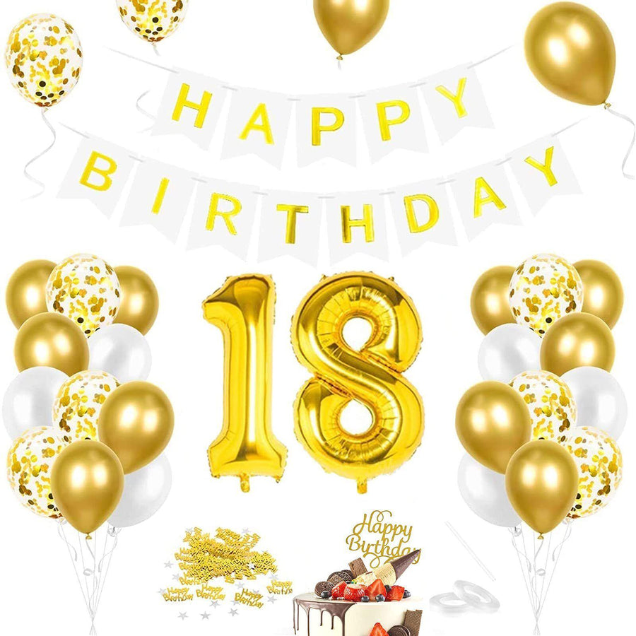Birthday Decoration Balloon set for 18th, 21st, 30th, 40th, and 50th birthdays - Massive Discounts