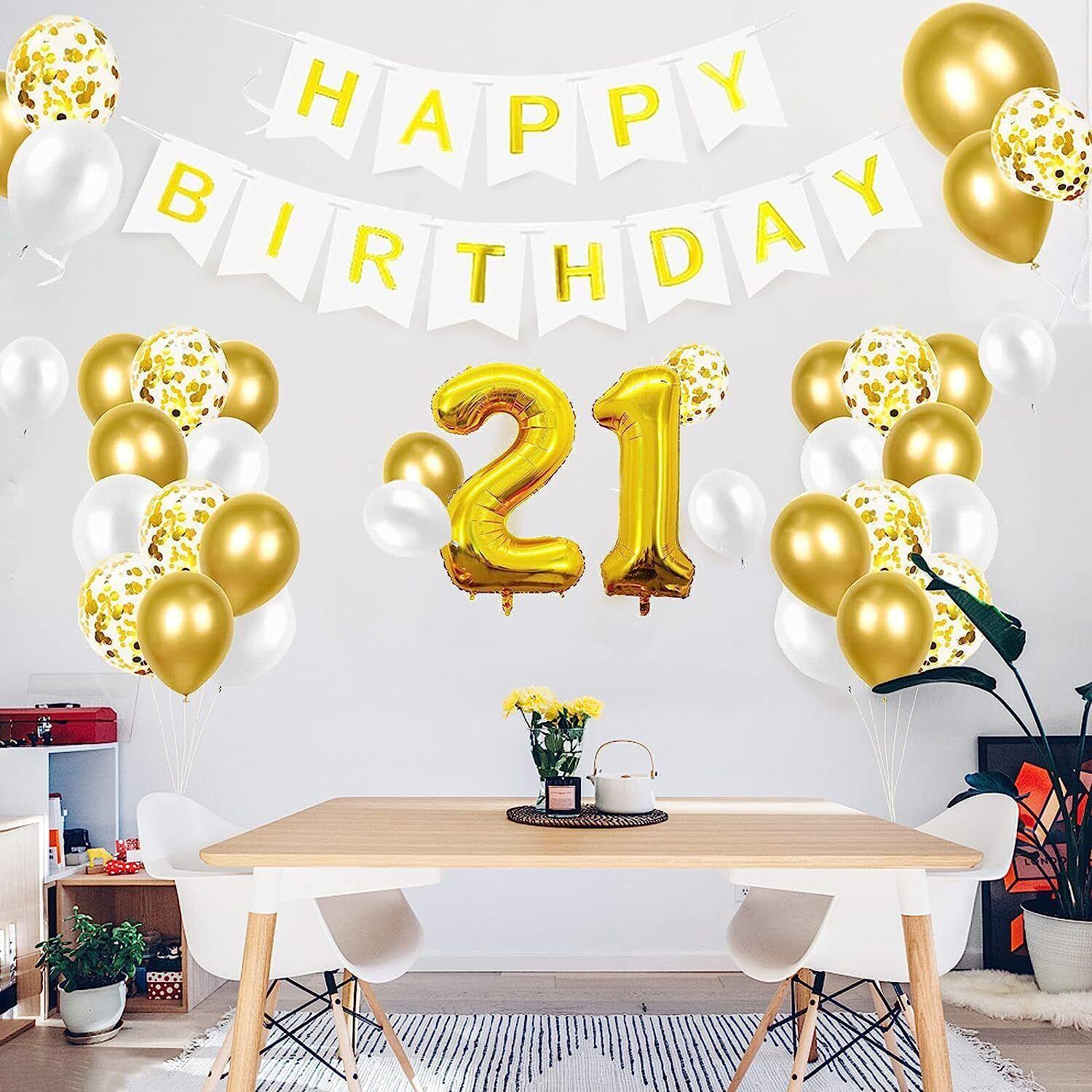Birthday Decoration Balloon set for 18th, 21st, 30th, 40th, and 50th birthdays - Massive Discounts