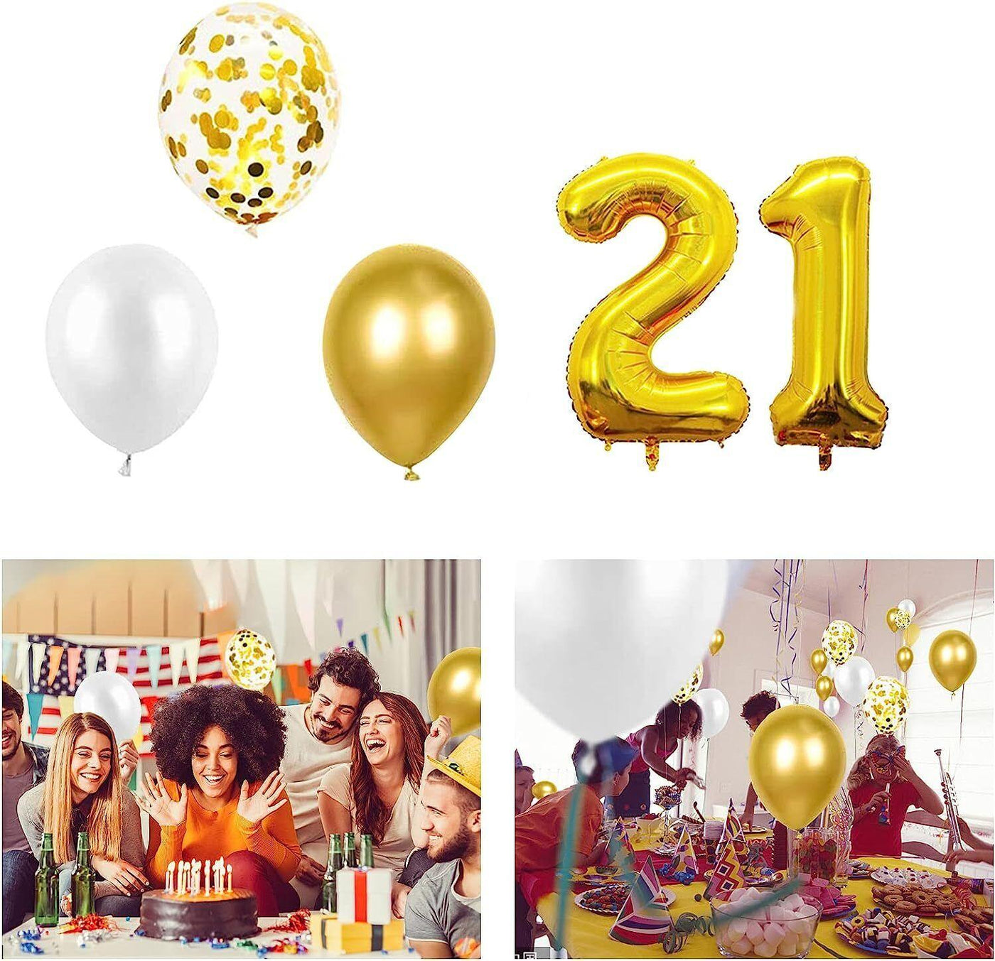 Birthday Decoration Balloon set for 18th, 21st, 30th, 40th, and 50th birthdays - Massive Discounts