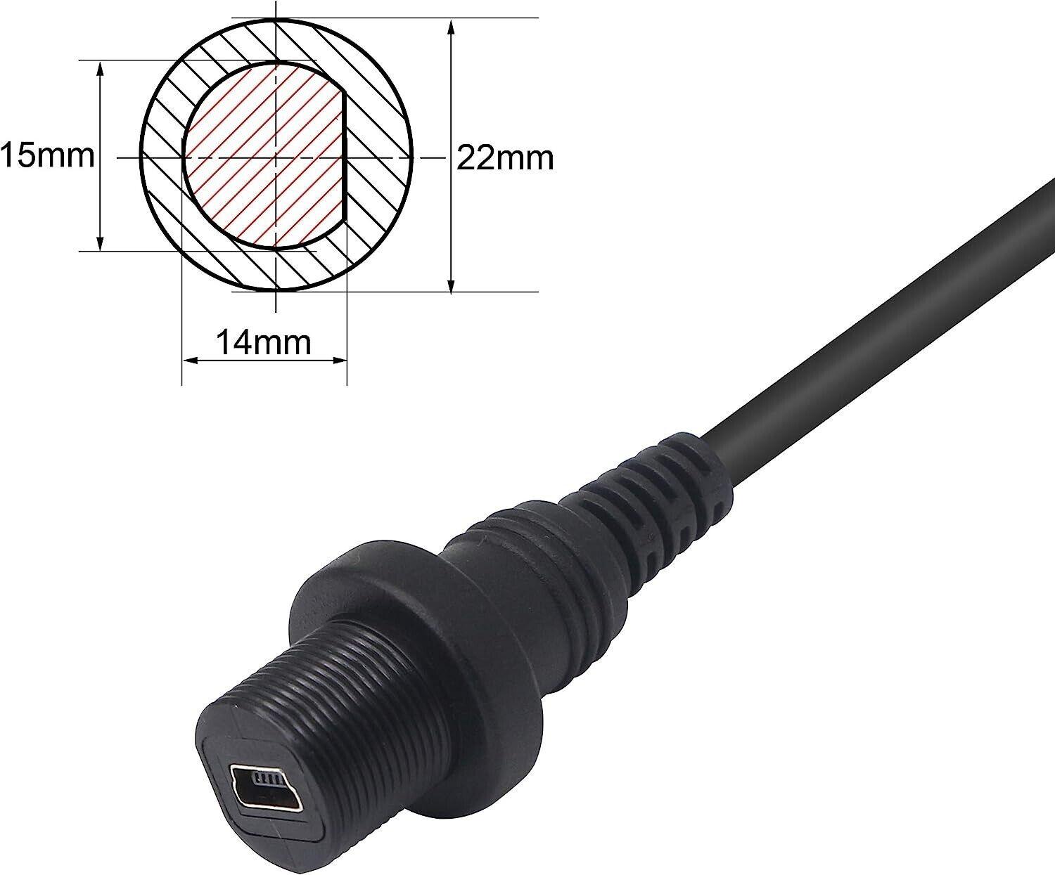 Mini USB Mount Extension Dash Flush Cable Male to Female AUX Extension - Massive Discounts