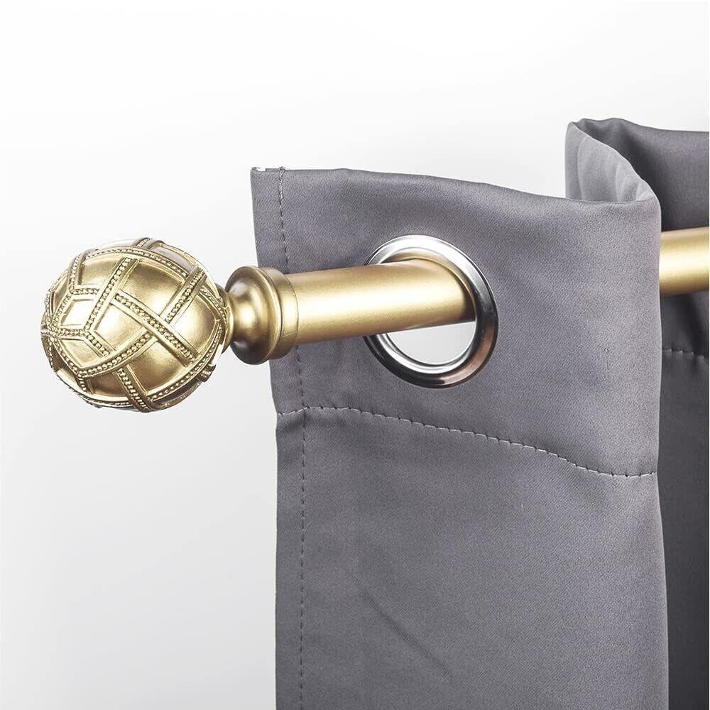 Single Curtain Rod for Windows Heavy Duty 48 to 84 inch Gold 1in Diame - Massive Discounts