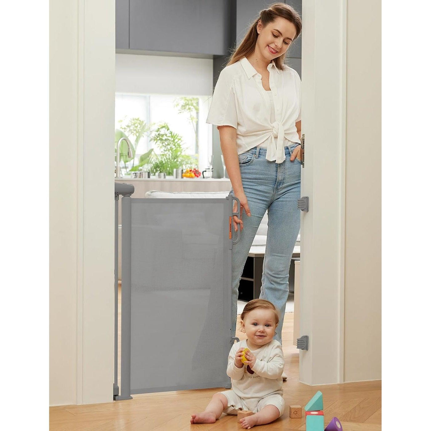 Momcozy Retractable Stair Gate For Baby 140cm Wide, 83cm Tall - Massive Discounts