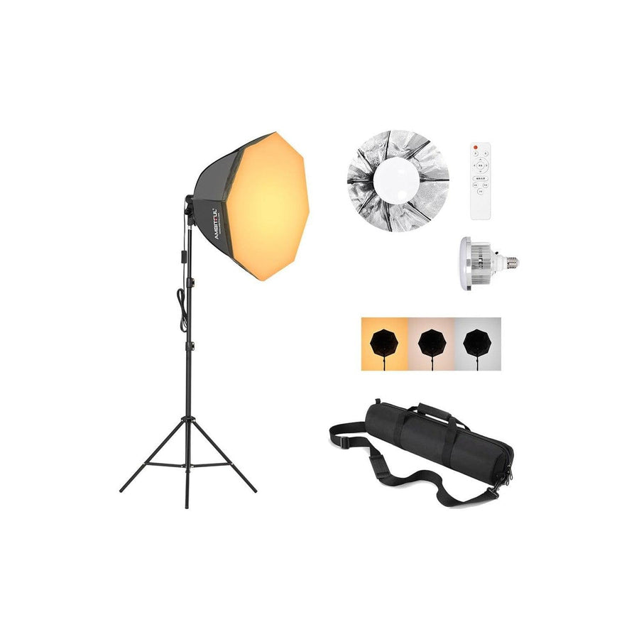 AMBITFUL Softbox Lighting Kit - 65cm Softbox, 2M Tripod Stand, 50W Bi-Color LED Bulb - Massive Discounts