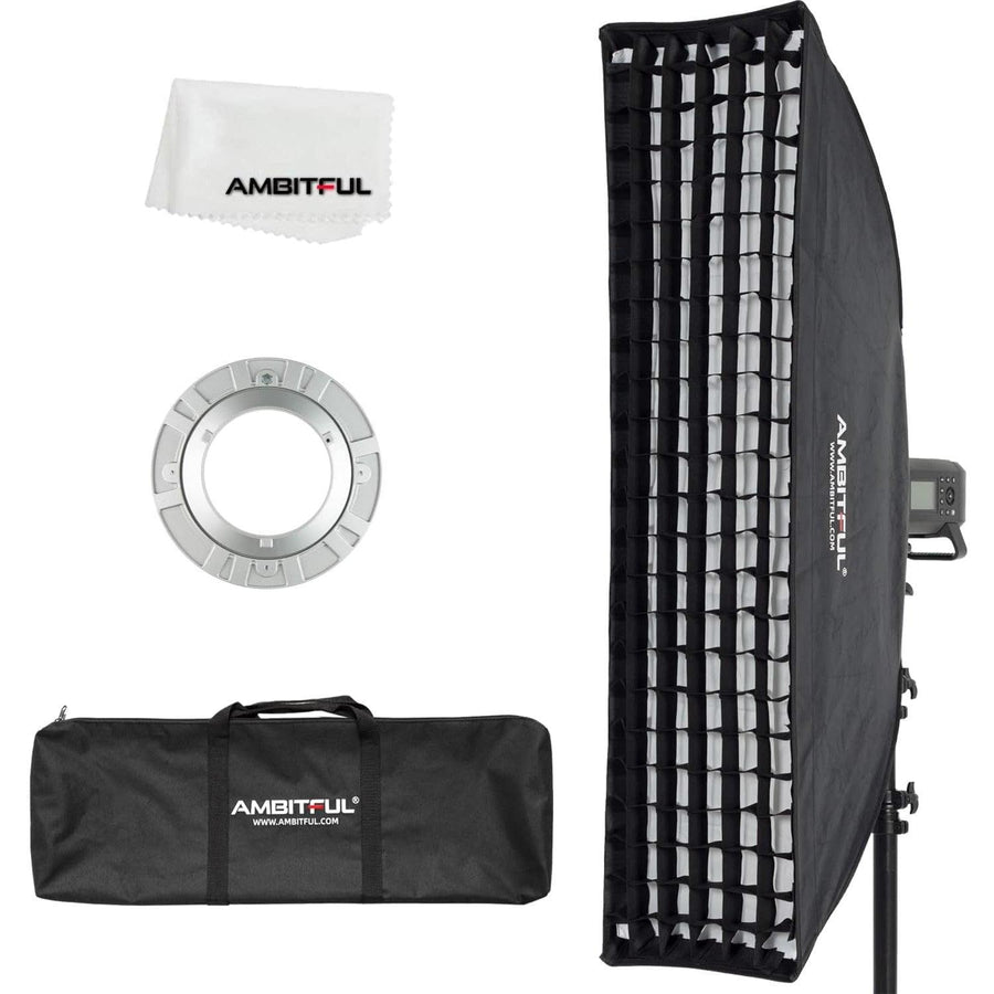 AMBITFUL FW30x120 30x120cm Strip softbox, with honeycomb grid + carrying bag - Massive Discounts
