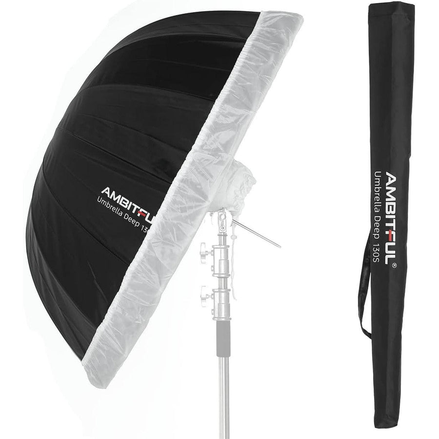 AMBITFUL UB-130S 51-Inch Parabolic White Reflective Umbrella with Diffuser - Massive Discounts