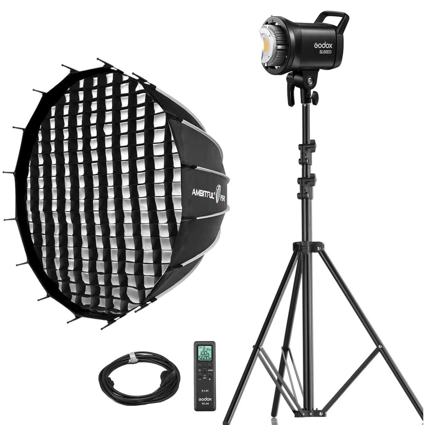 Godox SL60II-D 70W LED Video Light Kit with Bowens Mount & Remote - Massive Discounts