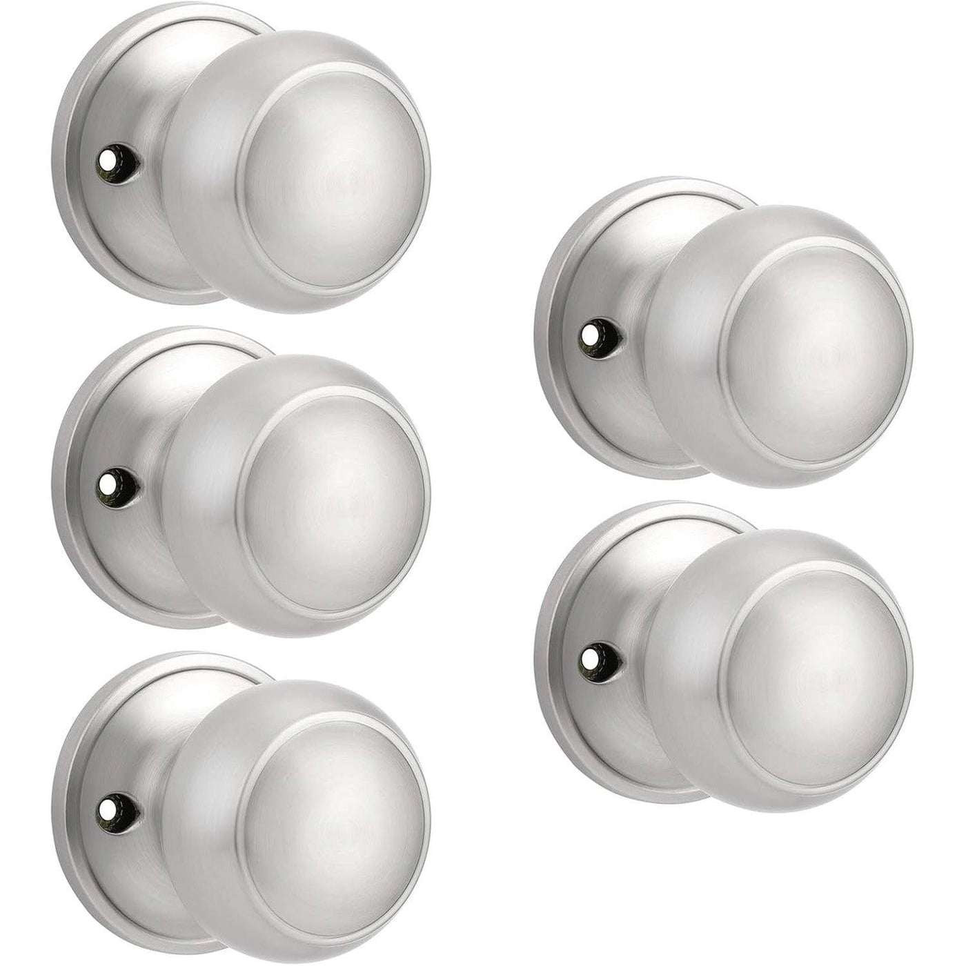 Probrico 5 Pack Brushed Nickel Dummy Door Knobs - Keyless Round Stainless Steel