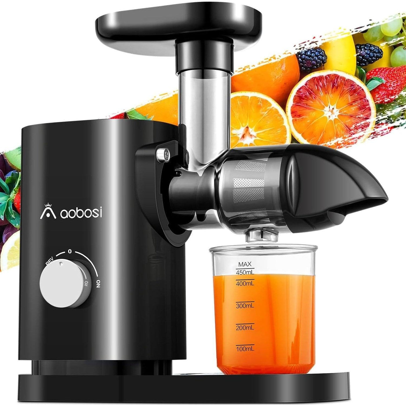 AOBOSI Slow Masticating Juicer - Quiet Motor, Easy Clean, Reverse Function