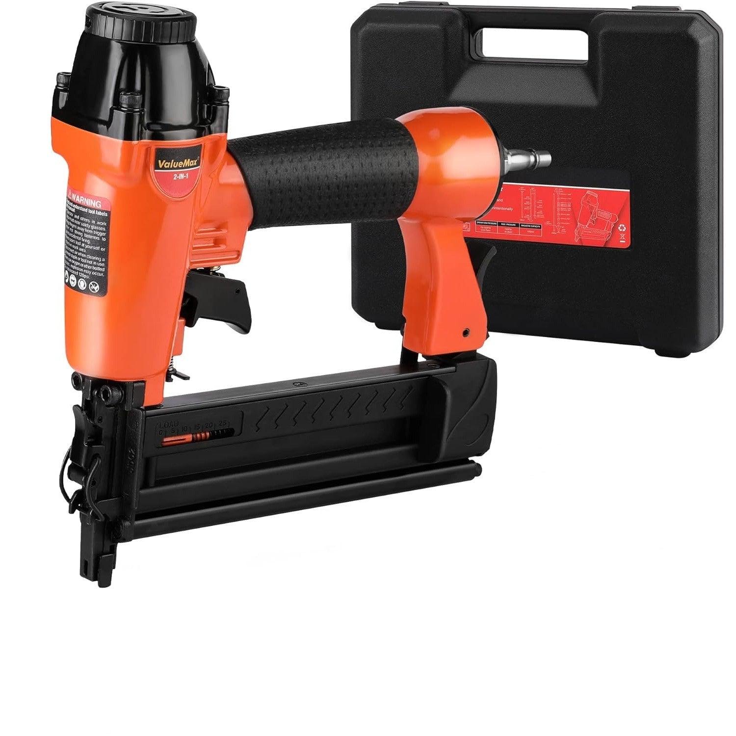 ValueMax 2-in-1 Air Nail Gun - 18GA Nails & Staples, Pneumatic Brad Nailer