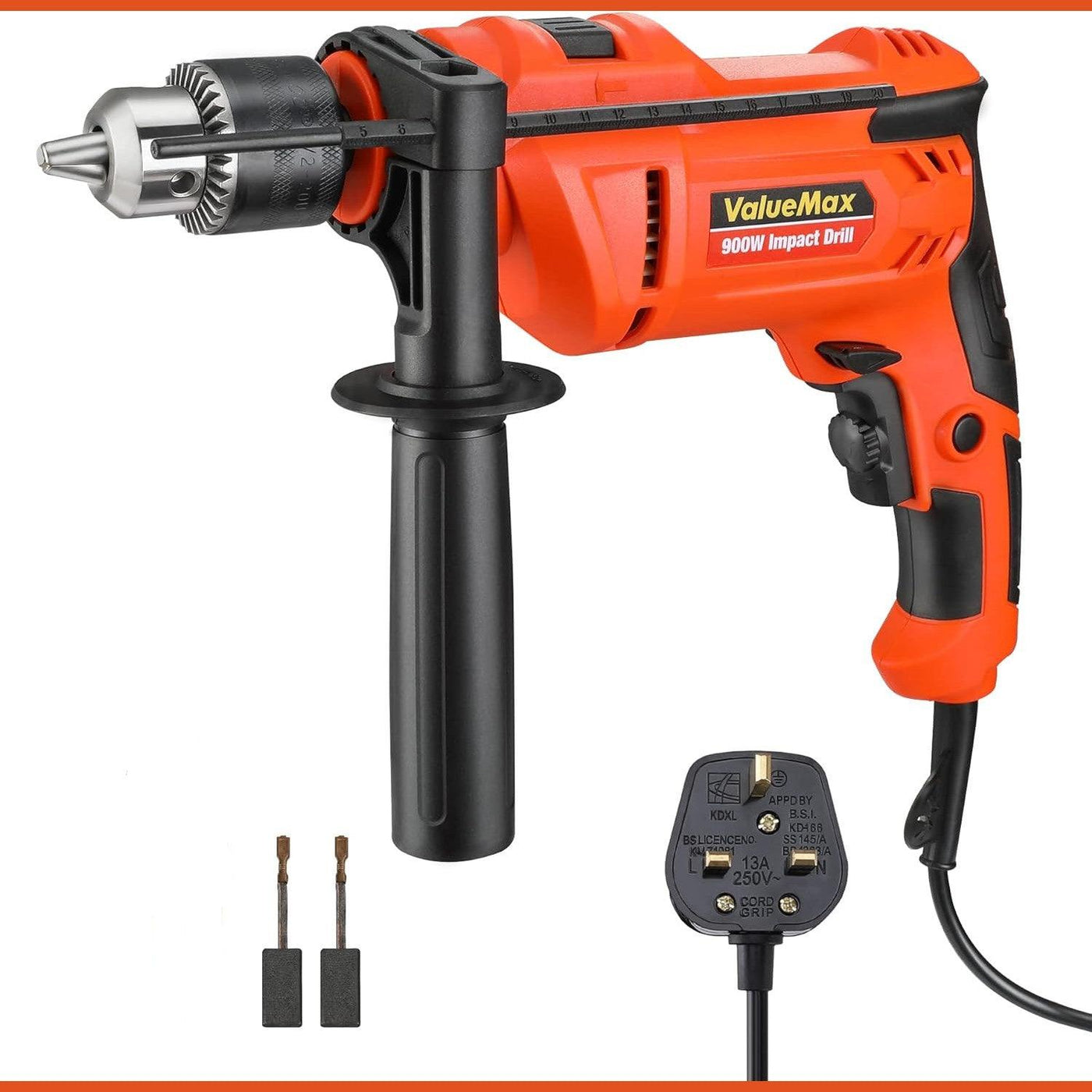 ValueMax 900W Electric Drill, Variable Speed Orange