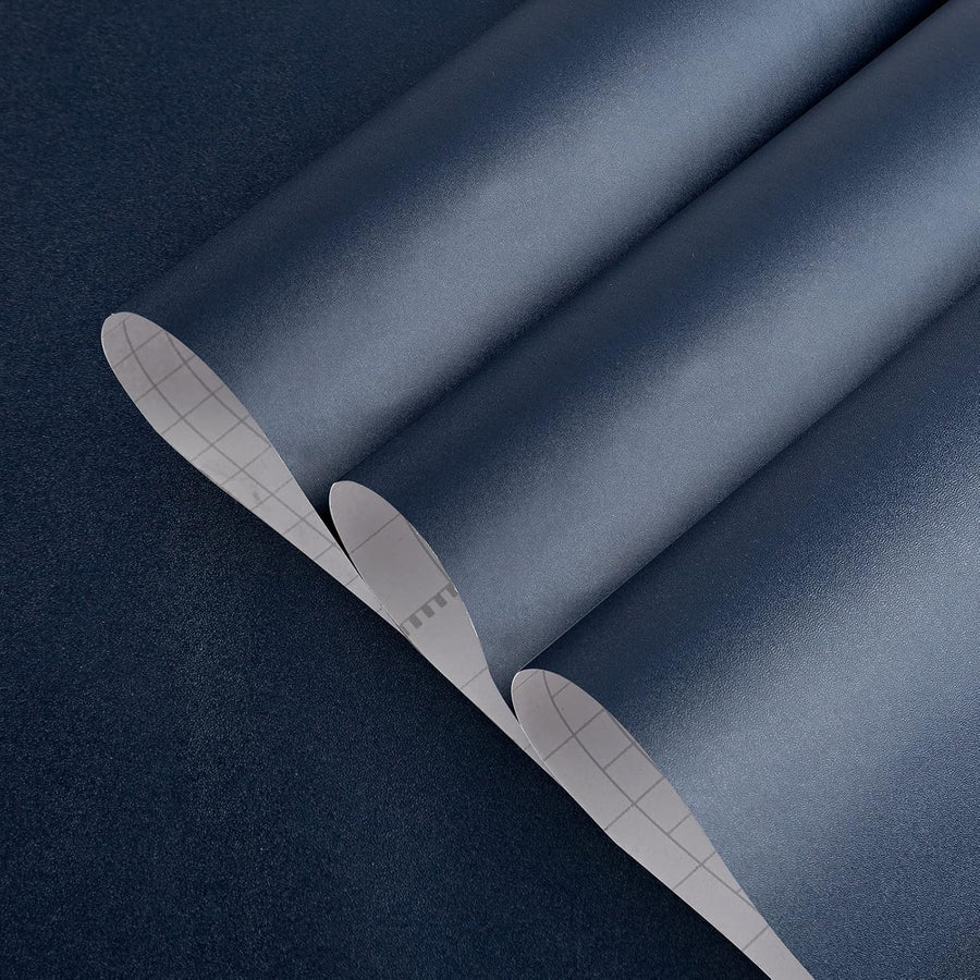 TOTIO Extra Wide Blue Self-Adhesive Wallpaper 31.5x157in Waterproof Matte Finish