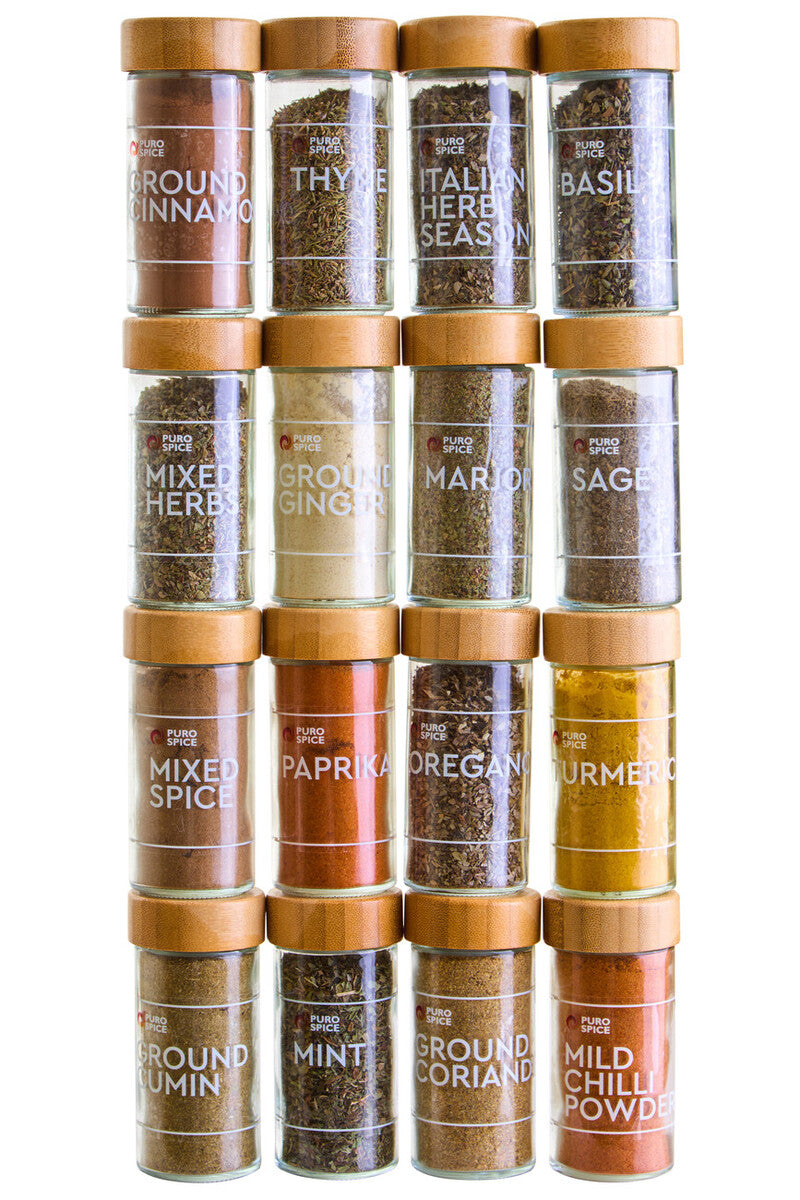 Spice Rack Bamboo Revolving 16 Jars Kitchen Storage Organizer Orsina