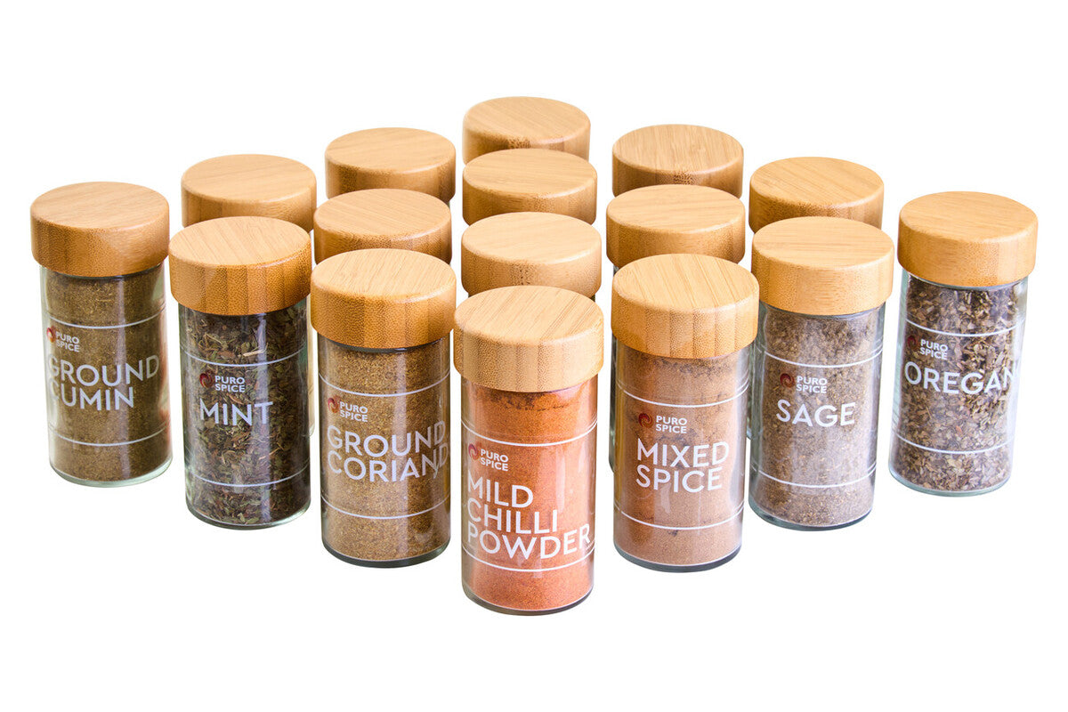 Spice Rack Bamboo Revolving 16 Jars Kitchen Storage Organizer Orsina