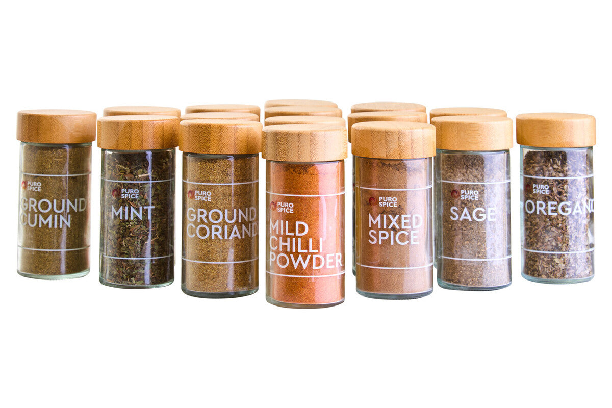 Spice Rack Bamboo Revolving 16 Jars Kitchen Storage Organizer Orsina